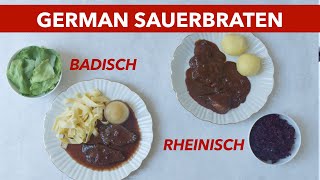 German Sauerbraten  Regional Beef Sour Roast Recipes [upl. by Nadabb]