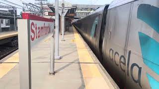 Amtrak Acela Express 2169 departing Stamford CT [upl. by Yhprum]