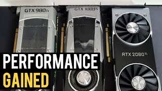 GTX 980 Ti vs RTX 2080 Ti vs 1080 Ti  Percentage Gained [upl. by Curnin969]