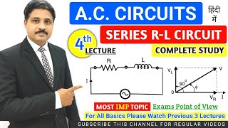 AC CIRCUIT  AC FUNDAMENTALS  COMPLETE STUDY OF SERIES RL CIRCUITS  LECTURE 4 IN HINDI [upl. by Ainatnas903]