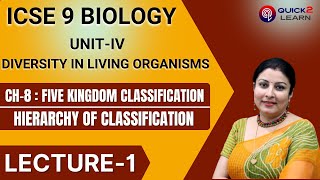 CLASS 9 ICSE BIOLOGY FIVE KINGDOM CLASSIFICATIONDIVERSITY IN LIVING ORGANISMSLECTURE1 [upl. by Kathryn227]