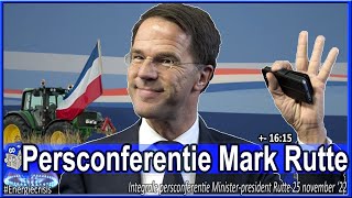 Terugkijken Persconferentie premier Mark Rutte over de Ministerraad  25 november 2022 [upl. by Gignac792]