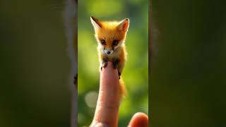 Fox On Human Hand 🖐️ ai fox [upl. by Enelaehs]