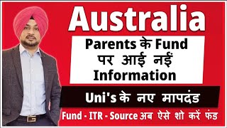 Australia  Parents के Fund पर Complete Information वाला अपडेट  Australia study visa updates 24 [upl. by Lirrad848]