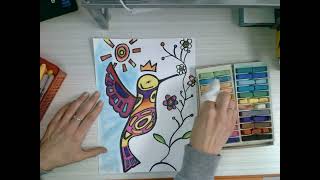 Norval Morisseau project coloring and chalk pastels [upl. by Selway]