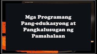 Mga Programang Pangedukasyong at Pangkalusugan ng Pamahalaan [upl. by Annabella]