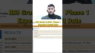 Expected Result Date for Phase 1 Exam  RBI Grade B 2024 [upl. by Ameluz]