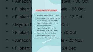 Upcoming Sale Dates  Amazon Great Indian Sale  Flipkart BBD sale  Tech Time amazon flipkart [upl. by Claudell945]