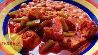 Tienes Que Probar este LOMO DE PUERCO con Nopales en Salsa Roja  El Mejor Guisado [upl. by Nyleimaj]