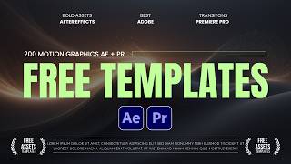 200 FREE Motion Graphic Templates for After Effects amp Premiere Pro [upl. by Ahseket556]