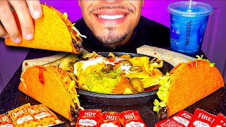 ASMR EATING TACO BELL MUKBANG TACOS NACHOS WITH CHEESE BURRITO FREEZE DRINK JERRY NO TALKING [upl. by Allebram73]