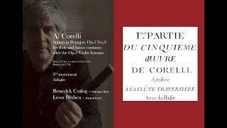 A Corelli Sonata Op5 No3 3rd mvt Benedek Csalog – baroque flute Léon Berben – harpsichord [upl. by Elatan567]