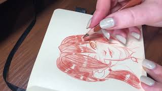 Drawing ASMR Himeko from Honkai Star Rail [upl. by Weisbrodt863]