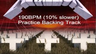 Master of Puppets 190 BPM 10 slower Practice Backing Track [upl. by Ahtnams]