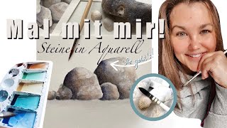 Mal mit mir  Steine in Aquarell  Anfänger Tutorial [upl. by Enahsal322]