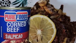 PUREFOODS Corned Beef Salpicao with Mushroom Recipe  Para sa Panlasang Pinoy [upl. by Wooster325]