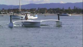 Hydrofoil Trimaran Sailboat one of a kind HD 2012 [upl. by Ahsya312]