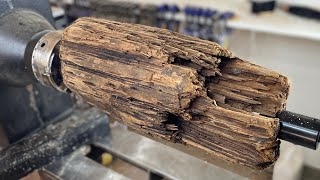 Wood Turning a Driftwood Log [upl. by Markson]