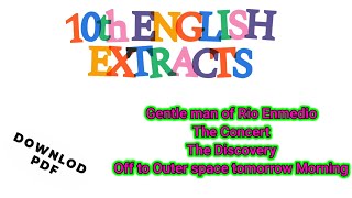 10th English extracts  10th English extracts for exams  Downloaded PDF learneasilyhub [upl. by Llednahs862]