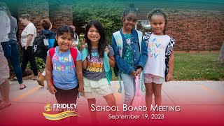 Fridley Public Schools Board Meeting  September 19 2023 [upl. by Ennirac]