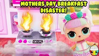 LOL Surprise Unicorn Mothers Day Breakfast In Bed Disaster [upl. by Wernick]