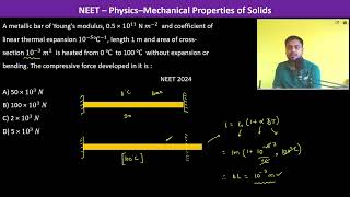 A metallic bar of Youngs modulus 05 × 1011 N 𝑚−2 and coefficient of linear thermal expansion [upl. by Kessel349]