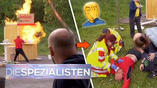 Fritteuse mit Wasser löschen  keine gute Idee🤦🏻‍♂️ Frittenbude fängt Feuer🔥Die Spezialisten SAT1 [upl. by Marlin]