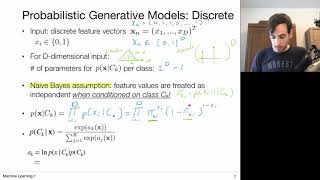 62 Probabilistic Generative Modeling Discrete Data UvA  Machine Learning 1  2020 [upl. by Saitam]