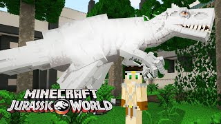 TENEMOS UN INDOMINUS REX DINOSAURIO MAS GRANDE CON MAS DIENTES DE JURASSIC WORLD DLC Minecraft [upl. by Browning415]