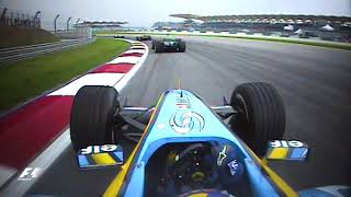 Fernando Alonsos Superb Start  2004 Malaysian Grand Prix [upl. by Airebma46]