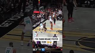 TRE MANN THROWS IT DOWN 🤯🔥 tremann NBA basketball hornets dunk [upl. by Ttik]