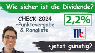 McCormick Aktienanalyse 2024 Wie sicher ist die Dividende Jetzt günstig [upl. by Ilatan]