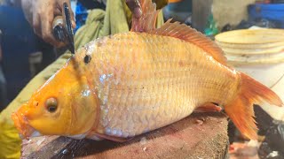 Incredible Golden Carp Fish Cutting Skills In Bangladesh Fish Market  Fish Cutting Skills [upl. by Dlanor130]