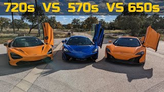 McLaren 720s VS McLaren 650s vs McLaren 570s [upl. by Tchao]