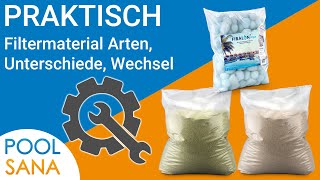 Praktisch POOLSANA Filtermaterial – Arten Unterschiede und Wissenswertes [upl. by Verena]