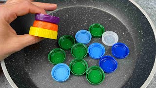 2 Super Recycle Ideas with Plastic Bottle Caps and an Old Pan [upl. by Euqinay991]