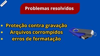 Como remover todos os defeitos do seu pendriveproteção contra gravação erro de formatação etc [upl. by Ayom]