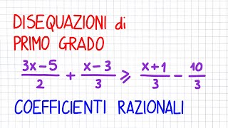 DISEQUAZIONI di PRIMO GRADO a coefficienti RAZIONALI  DP20 [upl. by Netsirhc336]