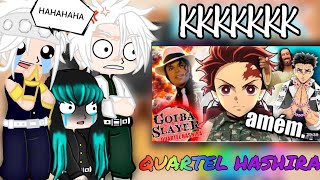 Hashiras react KIMETSU NO YAIBA E O QUARTEL HASHIRA 😂❤️ •TsukiUraya• Final [upl. by Aratal]