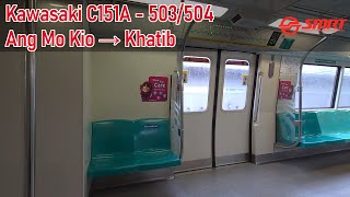 North South Line  SMRT KawasakiCSR Qingdao Sifang C151A  503504  Ang Mo Kio → Khatib [upl. by Letsou131]