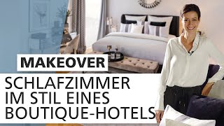 Schlafzimmer LUXURIÖS einrichten im Stil eines BoutiqueHotels 🤍🖤  Makeover  INTERIYEAH [upl. by Lunetta937]