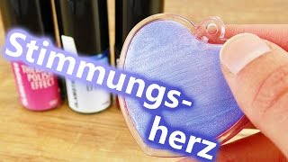 Stimmungsherzchen selber machen  Neuer Thermo Nagellack im Test  DIY Inspiration [upl. by Treblih985]