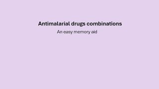 Antimalarial drugs an easy memory aid [upl. by Sewell]