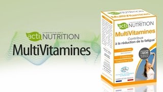 Actinutrition MultiVitamines Antifatigue  vegan  sans gluten  made in France [upl. by Naro]