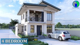 Two Storey House Design  4 Bedrooms [upl. by Sebbie]