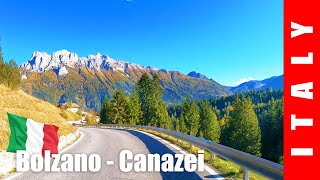 Driving in Italy  Dolomites 4K  From Bolzano to Canazei  Lago di Carezza [upl. by Weinrich]