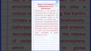 Essay on The Impact of Deforestation on the Environment [upl. by Geraint]