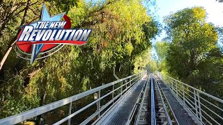 New Revolution 4K Front Seat POV  Six Flags Magic Mountain [upl. by Trevor]