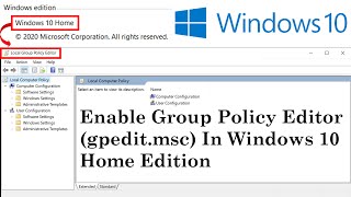 Enable Group Policy Editor in Windows 1110 Home  Gpedit Windows 11 Missing 2024 hindi [upl. by Mcmurry]