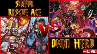 YuGiOh OTS Double Box Tournament Sinful Rescue Ace vs Top 4 Omni Hero I Drew Perfectly and Threw [upl. by Nnodnarb544]